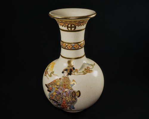 Vaso giapponese satsuma antico - vaso,